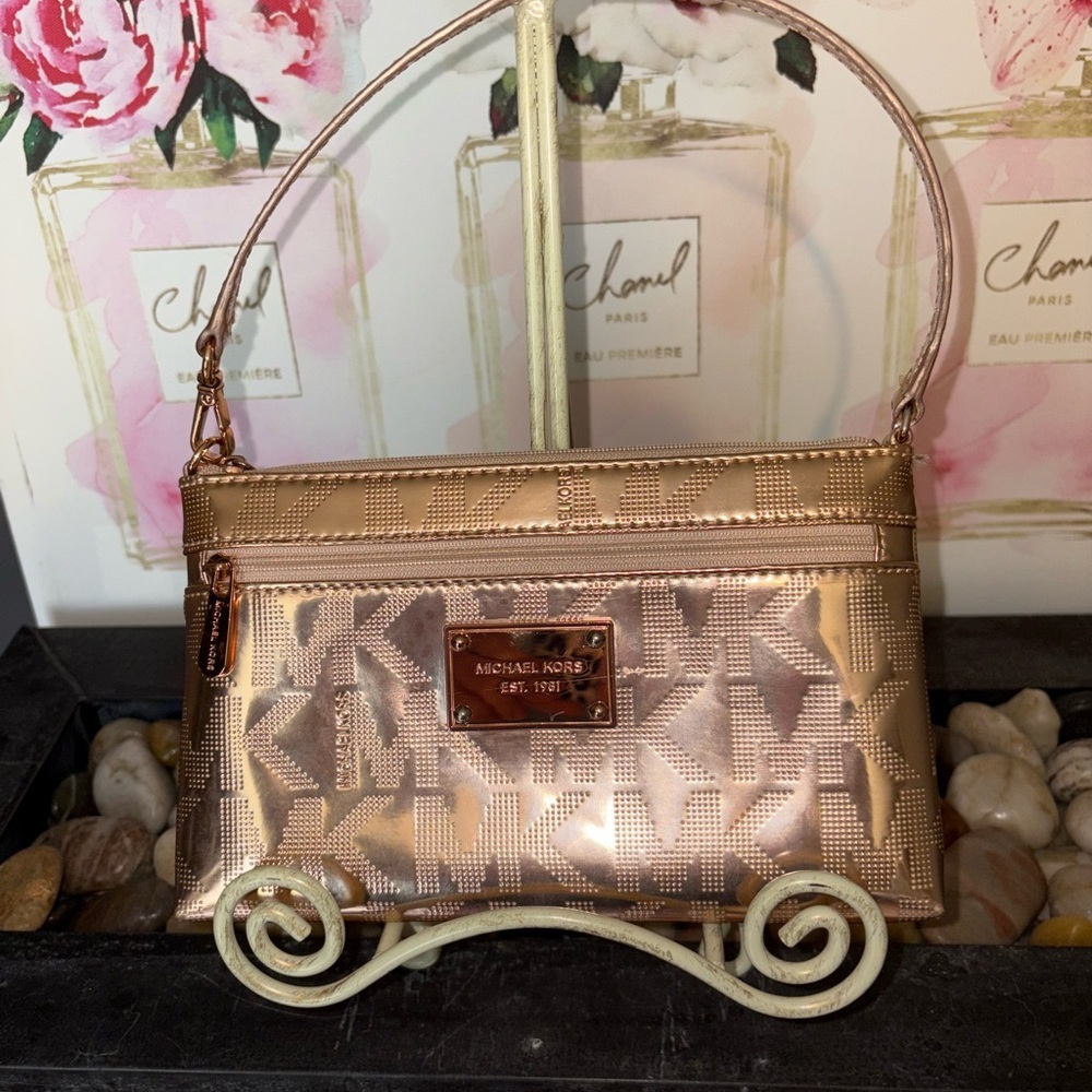 Michael Kors Metallic Rose Wristlet
